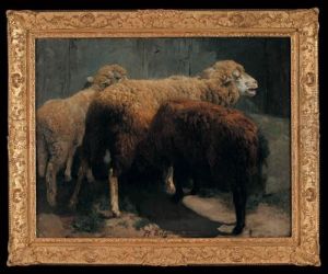 Trzy Owce, 1872 R. by Heinrich Johann Von Zugel