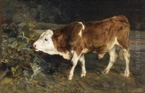 Junger Bulle Auf Einer
Wiese by Heinrich Johann Von Zugel