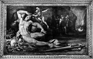 Ulysses Blinding Polyphemus the Cyclops, frieze representing scenes from the Quests of Ulysses by Pellegrino Tibaldi