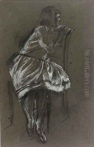Girl Sitting on a Chair by Henry Tonks