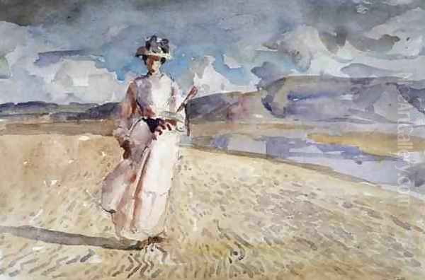 Woman Walking on the Sand - view 1