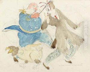 The Neutral- Uncle Sam and Von Turpitz by Henry Tonks