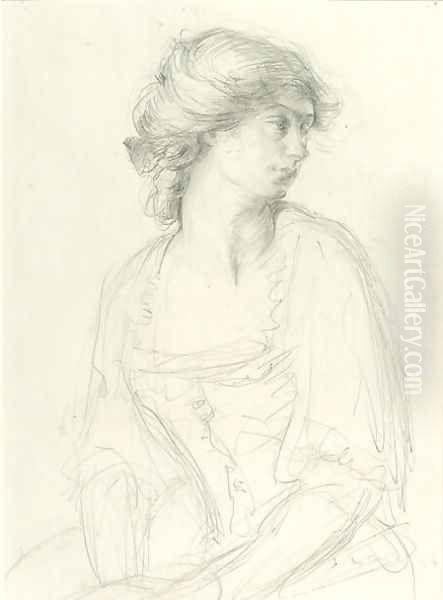 Half-length Study of a Seated Girl - view 1