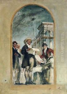 Sketch for The Four Founders of University College, 1922 by Henry Tonks