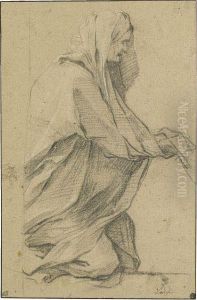 A Kneeling And Draped Figure Of A Woman A Kneeling And Draped Figure Of A Woman