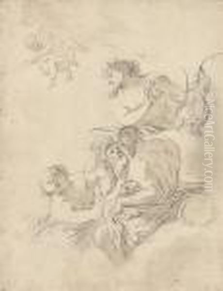 Apollo And A Nymph With Two River Gods - view 1