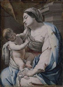 Virgen Con El Nino by Aubin Vouet