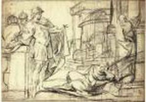 Alexandre Et Diogene by Aubin Vouet