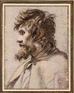 Head And Shoulders Of A Man Seen In Profile by Aubin Vouet