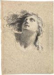 An Angel Looking Up To The Left by Aubin Vouet