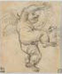 A Putto With A Garland, Seen From Below. thumbnail