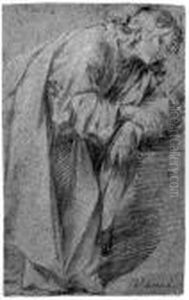 A Man Leaning Forward Resting On A Ledge A Man Leaning Forward Resting On A Ledge