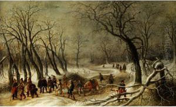 Winterlandschaft Mit Soldaten - view 1
