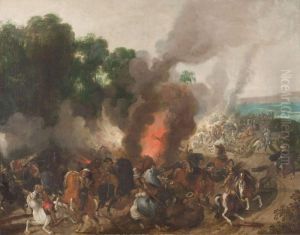 Reitergefecht Zwischen Franzosen Und Flamen Bei Herzogenbusch by Sebastien Vrancx
