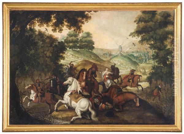 Paesaggio Con Battaglia Di Cavalieri - view 1