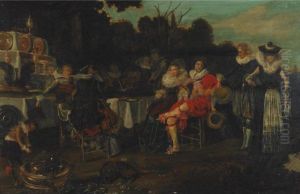 The Elegant""""s Feast by Sebastien Vrancx