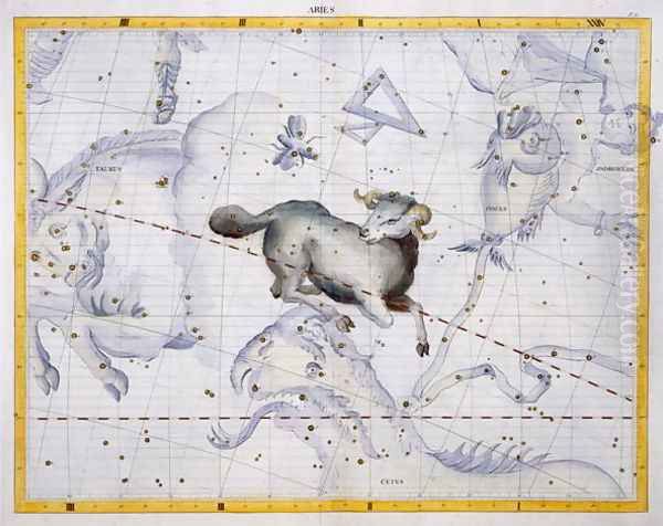 Constellation of Aries, plate 4 from Atlas Coelestis, by John Flamsteed 1646-1710, published in 1729 - view 1
