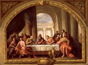 Sketch for The Last Supper, St. Marys, Weymouth, formerly attributed to Antonio Verrio c.1639-1707 c.1719-20 by Sir James Thornhill