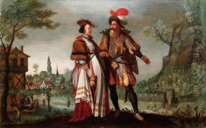 Coppia Elegante A Passeggio