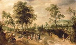 A Wooded Landscape by Sebastien Vrancx