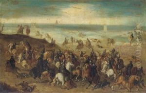 The Battle Between Officers Breaute And Gerard Abrahamsz by Sebastien Vrancx