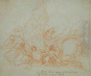 Sketch for the Conversion of St. Paul for the dome of St. Pauls Cathedral by Sir James Thornhill