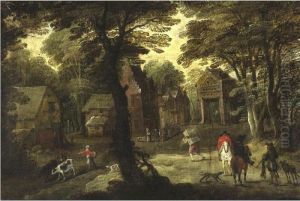 Travelers Entering A Village