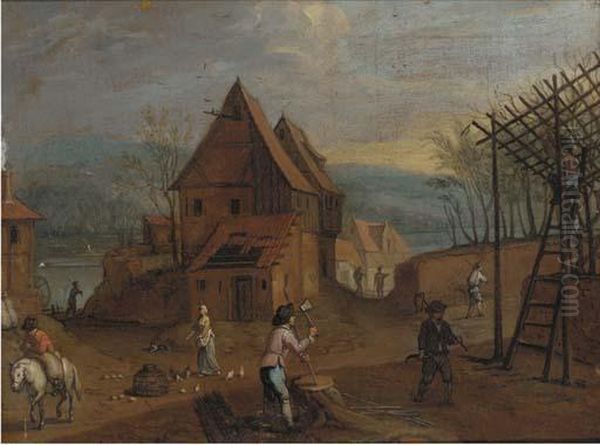 A Village Landscape With Figures - view 1