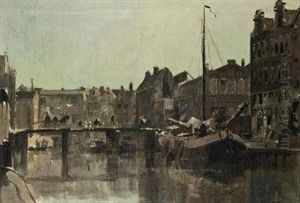 View On The Bickersgracht In Amsterdam by Cornelis Vreedenburgh