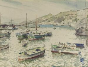 Moored Fishing Vessels by Cornelis Vreedenburgh