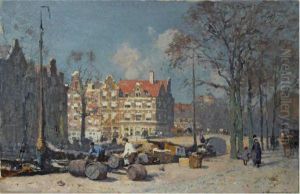 A View Of Amsterdam by Cornelis Vreedenburgh
