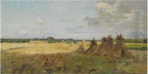 Haystacks, Laren by Cornelis Vreedenburgh
