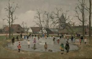 Skating On The Brink, Laren by Cornelis Vreedenburgh