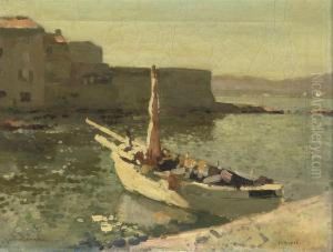 St. Tropez: Moored Fishingvessels In The Bay Of St. Tropez