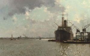 A Passenger Ship Moored Near The Oostelijke Handelskade, Amsterdam