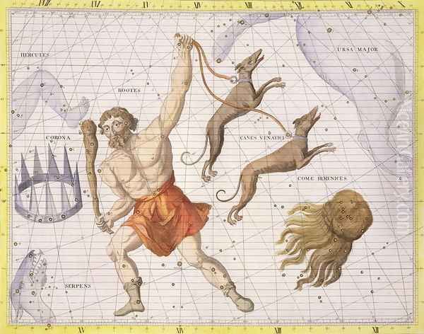 Constellation of Bootes, plate 20 from Atlas Coelestis, by John Flamsteed 1646-1710, published in 1729 - view 1