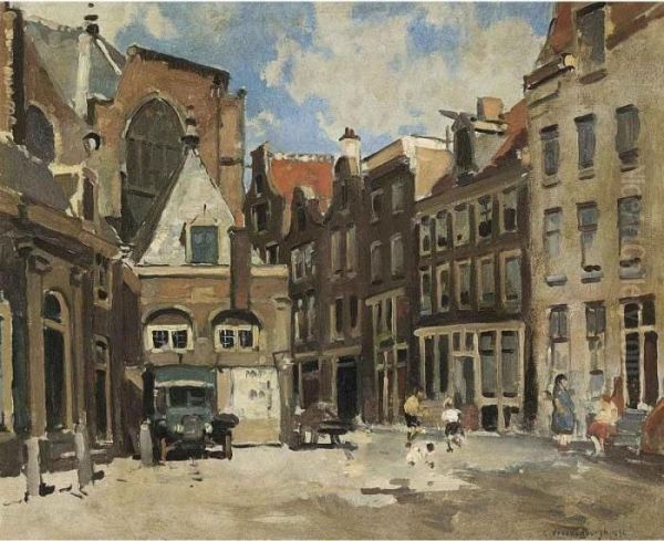 A Townscene With Children At Play, Haarlem - view 1