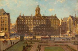 The Royal Palace And The Nieuwe Kerk On The Dam, Amsterdam by Cornelis Vreedenburgh