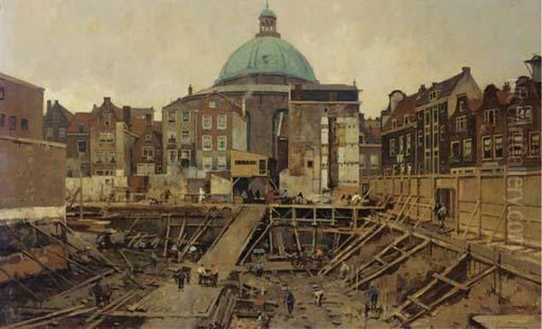 Bouwput Bij Het Hekelveld Met De Ronde Lutherse Kerk - view 1