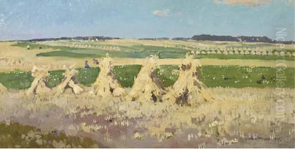 Cornsheaves On A Summer's Day - view 1