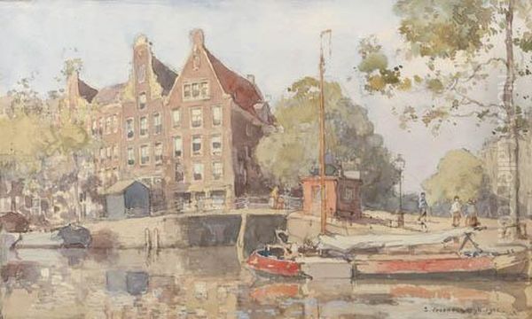 A View Of A Canal In Amsterdam - view 1