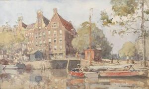 A View Of A Canal In Amsterdam