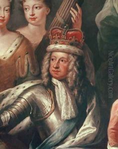 Detail of George I from the Painted Hall, Greenwich by Sir James Thornhill