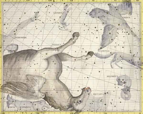 Constellation of Pegasus, plate 25 from Atlas Coelestis, by John Flamsteed 1646-1710, published in 1729 - view 1