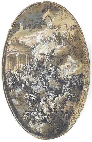 Proposed design for the saloon ceiling at Blenheim Palace, Oxfordshire The Apotheosis of Hercules - view 1