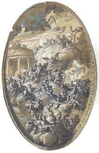 Proposed design for the saloon ceiling at Blenheim Palace, Oxfordshire The Apotheosis of Hercules