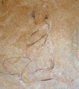 Seated Female Nude by Jean-Edouard Vuillard
