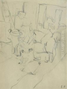 Femme Se Deshabillant by Jean-Edouard Vuillard