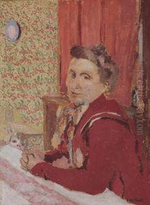 Madame Roussel En Peignoir Brun Rouge