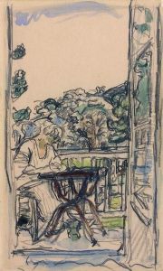 La Jeune Femme Sur Sa Terrasse